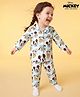 Babyoye Disney 100% Cotton Poplin Woven Full Sleeves Co-Ords Shirt & Pyjama Night Suit with Mickey Mouse & Friends Graphics - White
