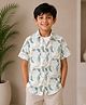 tior Woven Half Sleeves Abstract Printed Shirt - Multi Colour