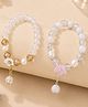 Stol'n Set of 2 Beads & Stone Embellished Floral Applique Detailed Bracelets - Multi Colour