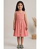 Lagorii Silk Woven Sleeveless Floral Embroidered Lace Detailed Dress - Pink