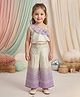 Lagorii Cotton Woven Sleeveless Floral Applique  Detailed Top & Pants Set - Lilac