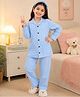 TIPPY TOP Cotton Woven Full Sleeves Striped Coordinating Shirt & Pajama Night Suit - Blue