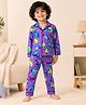 TIPPY TOP Cotton Woven Full Sleeves Fishes Printed  Coordinating Shirt & Pajama Night Suit - Purple