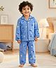 TIPPY TOP Cotton Woven Full Sleeves Fishes Printed Coordinating Shirt & Pajama Night Suit - Blue