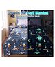 Butterthief Flannel Double Bed King Size Glow in The Dark Radium Blanket for Kids, Teenagers & Adults (200 x 230 cm ;78 x 90 Inches) - Greyish Blue