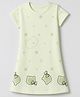 Doreme Single Jersey Knit One Piece Dress with Half Sleeves and Bear Print - Mint