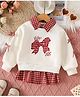 Mark & Mia Sweatshirts with Full Sleeves and Bow Applique in Cream