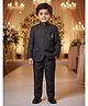 Rikidoos Cotton Silk Woven Full Sleeve Solid Jodhapuri Brooch Detailing Coat With Pant - Black