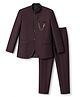 Rikidoos Cotton Silk Woven Full Sleeve Solid Jodhapuri Brooch Detailing Coat With Pant - Wine