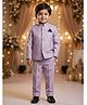 Rikidoos Cotton Woven Full Sleeve Textured Jodhapuri Pocket Square Detailing Coat With Pant - Purple
