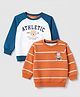 Babyhug 100% Cotton Heavy Gauge Terry Knit Sweatshirt With Full Sleeves and Bear Print Pack of 2 in Orange Blue