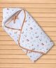 Simply Interlock Knit Hooded Towel & Wrappers with Animal & Vehicle Print L 97 x B 100 cm - White