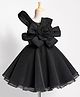 Enfance Cotton Mixes Knit Sleeveless Flower Applique Dress - Black