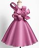 Enfance Cotton Mixes Knit Sleeveless Flower Applique Dress - Dark Pink