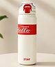 Paper Moon Stainless Steel Vacuum Insulated Water Bottle with straw Outdoor Fitness Thermos Flask for Kids School Office - 650ml (Color may vary )