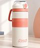 Paper Moon Stainless Steel Double wall Leak Proof Sport Bottle with Intregrated Straw Silicone Sleeves for Home & Office - 500ml (Color may vary )