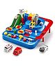 FUNVERSE Montessori Car Adventure Track Toy for Kids with 4 Mini Cars & 6 Control Buttons | Interactive Vehicle Track Set with Helicopter, Bridge & Parking Challenges |Fine Motor Skill Toy for Kids