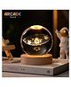 ARCADE TOYS Galaxy Crystal Ball 3D Solar System Night Light | USB Powered Glass LED Lamp with Wooden Base | Warm White | Multicolour
