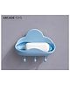 ARCADE TOYS Cloud Self-Draining Soap Holder with Hooks | Waterproof Wall-Mounted Soap Dish for Bathroom & Kitchen | Multicolour
