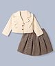 Mark & Mia Cotton Full Sleeves Top and Skirt With Houndstooth Print in Beige
