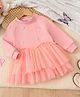 Mark & Mia Winter Frocks with Full Raglan Sleeves and Butterflies Sequins in Pink