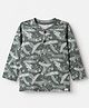 Teddy Sinker Knit Full Sleeves T-Shirts with Skateboard Print - Green