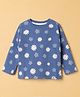 Teddy Sinker Knit Full Sleeves T-Shirts with Floral All Over Prints - Blue