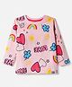 Teddy Sinker Knit Full Sleeves T-Shirts with Hearts Print - Pink