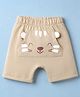 Babyhug Cotton Knit Mid Thigh Shorts with Tiger Print in Cream for 3-6 Months