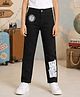 Kiddopanti Denim Woven Compass Patch Detailed Jeans - Black