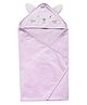Masilo Cotton Blend Woven Animal Face Embroidered Hooded Towel - Lilac