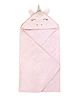 Masilo Cotton Blend Woven Unicorn Embroidered Hooded Towel - Pink