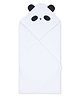Masilo Cotton Blend Woven Panda Face Embroidered Hooded Towel - White