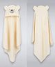 Masilo Cotton Blend Woven Bear  Face Embroidered Hooded Towel - Cream
