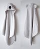 Masilo Cotton Blend Woven Koala Face Embroidered Hooded Towel - Grey