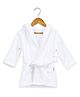 Masilo Cotton Blend Woven Solid Hooded Robe With Belt - White