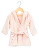 Masilo Cotton Blend Woven Solid Hooded Robe With Belt - Pink