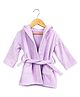 MasiloMasilo Cotton Blend Woven Solid Hooded Robe With Belt - Lilac