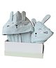 Masilo Cotton Blend Woven Pack Of 2 Bunny Face Embroidered Hooded Towel & Robe With Belt - Mint