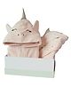 Masilo Cotton Blend Woven Pack Of 2 Unicorn Face Embroidered Hooded Towel & Robe With Belt - Pink