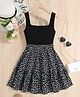 FOSTRIC Cotton Woven Sleeveless Floral Printed Dress - Black