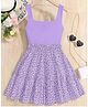 FOSTRIC Cotton Woven Sleeveless Floral Printed Dress - Purple