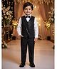Rikidoos Cotton Woven Full Sleeve 3 Piece Party Suits With Sequin Detailing & Bow - Black & White