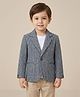 Rikidoos Cotton Woven Full Sleeve Textured Blazer - Grey