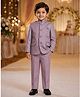Rikidoos Cotton Woven Full Sleeve Textured Jodhapuri Pocket Square Coat With Pant - Pink