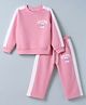 Smarty Girls Fleece Knit Full Sleeves Winter Wear Suits With Dreamer Print - Pink