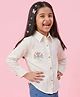 Tiny Girl Woven Full Sleeves Sequins Embellished Floral Designed Shirt - Off White