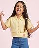 Tiny Girl Woven Half Sleeves Butterfly Patch Detailed Shirt - Yellow