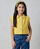 Tiny Girl Woven Sleeveless Solid Top - Yellow