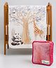 Little Surprise Box Panda & Giraffe Infant Blanket-Cream